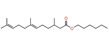 Hexyl (E)-3,7,11-trimethyl-6,10-dodecadienoate